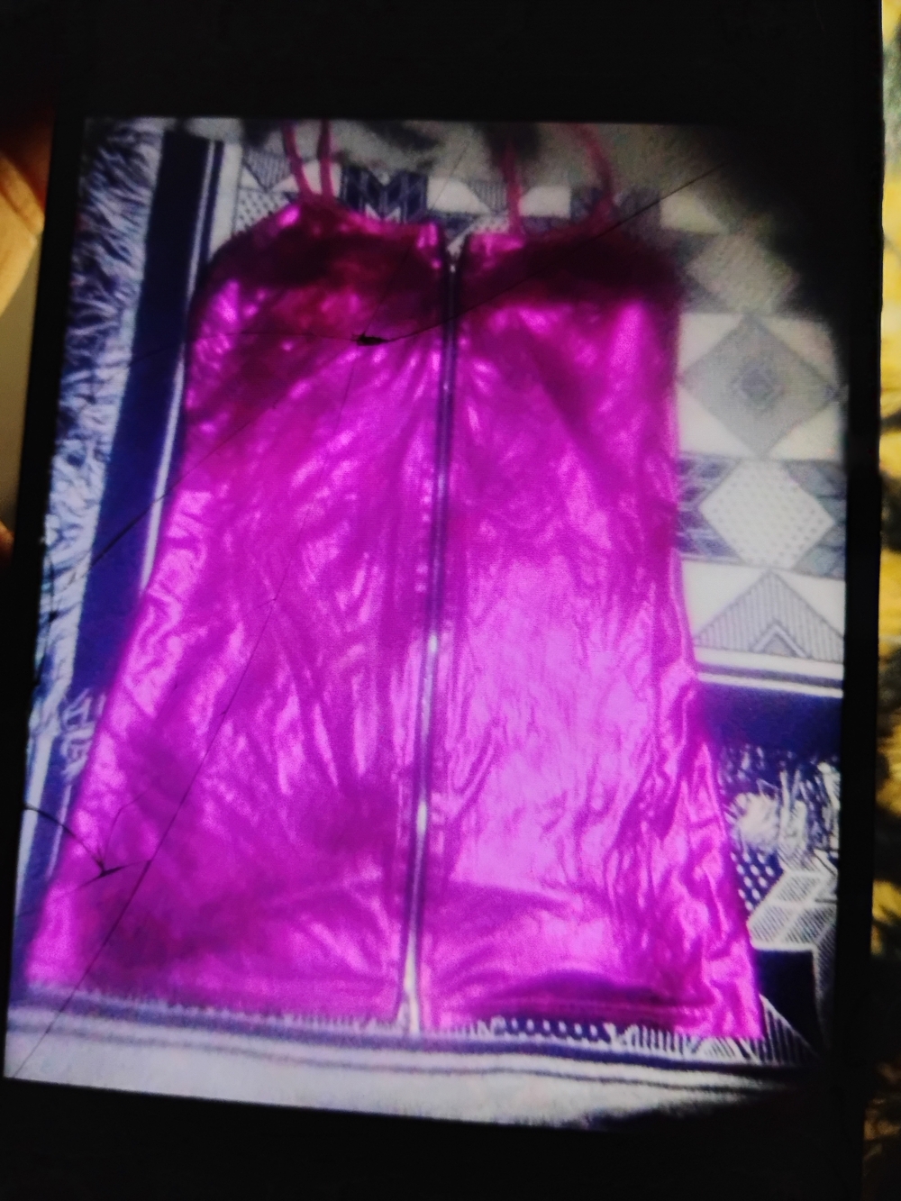 A Sexy Woman's Pink Short Zippered Lingerie Outfit